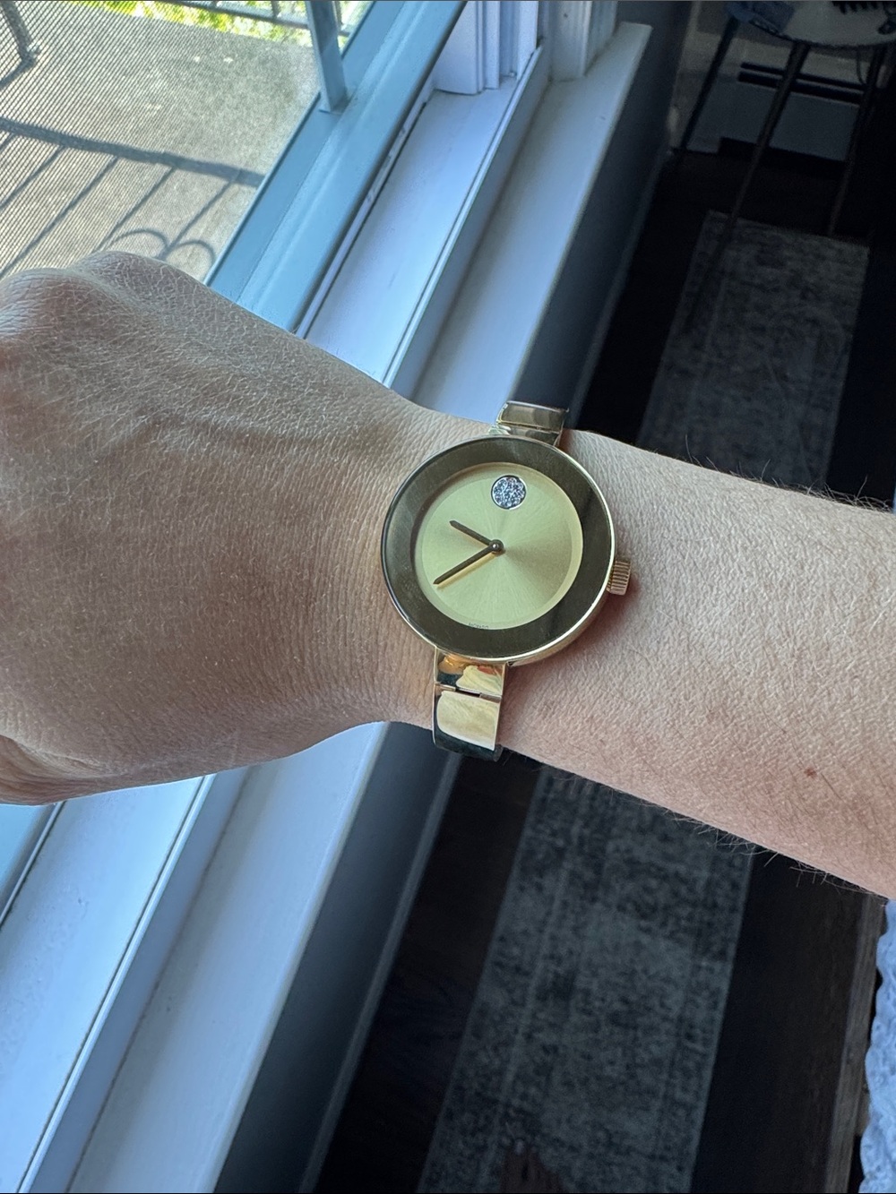 Movado Gold Minimalist Bangle Watch